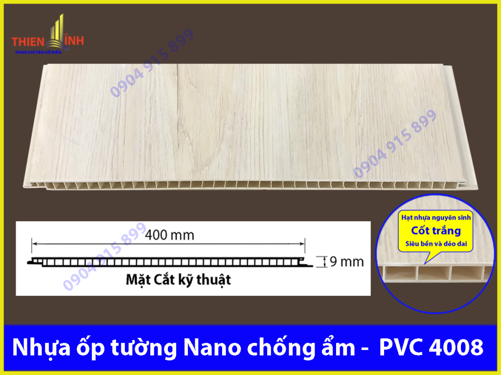 Nhựa ốp tường Nano chống ẩm - PVC 4008