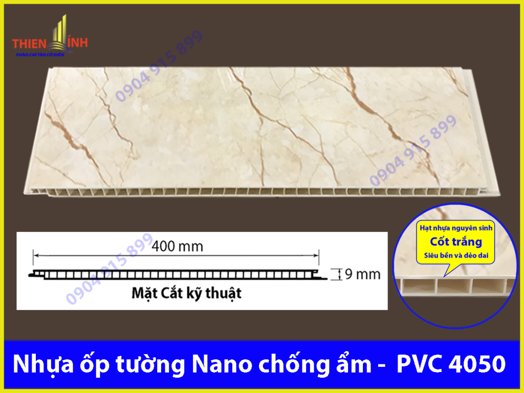 Nhựa ốp tường Nano chống ẩm - PVC 4050
