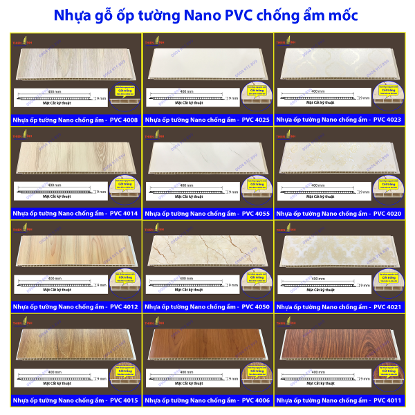 Nhựa ốp tường Nano PVC chống ẩm mốc