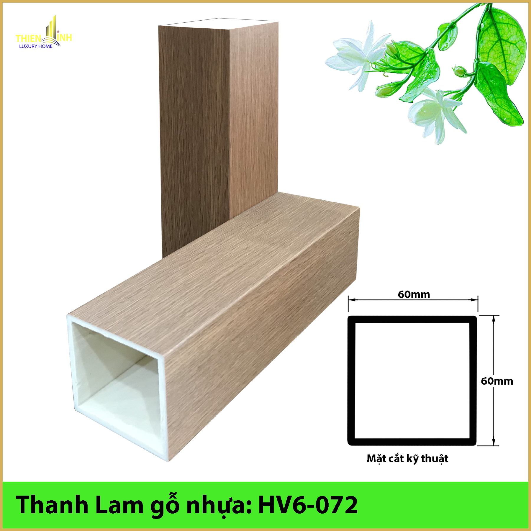 Thanh Lam gỗ nhựa HV6-072