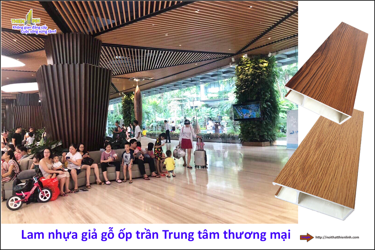 Lam nhựa giả gỗ ốp trần Trung tâm thương mại (1)