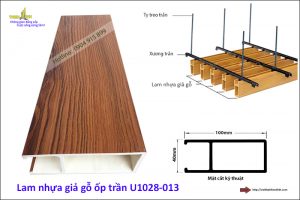 Lam nhựa giả gỗ ốp trần U1028-013