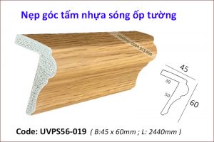 Nẹp góc tấm nhựa sóng ốp tường UVPS56-019
