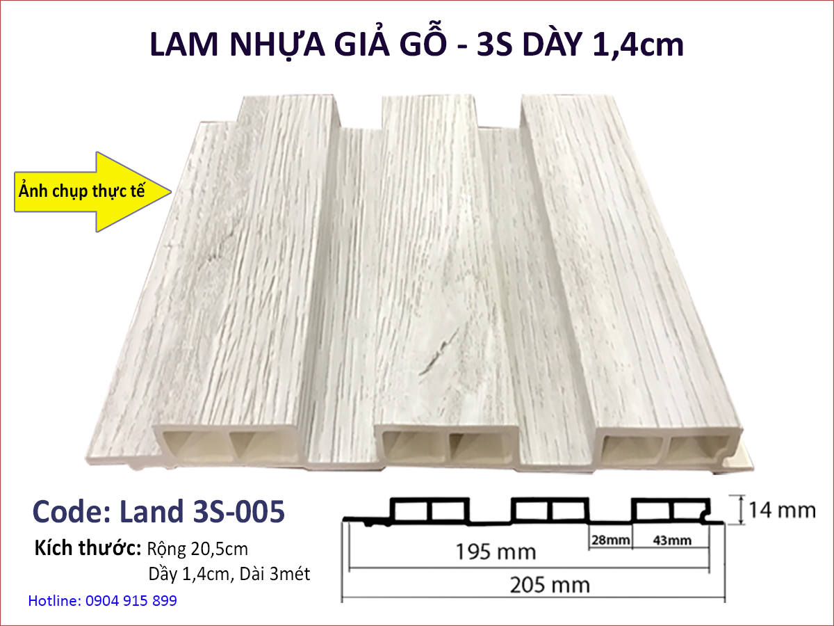 Lam nhựa giả gỗ Land 3S-005