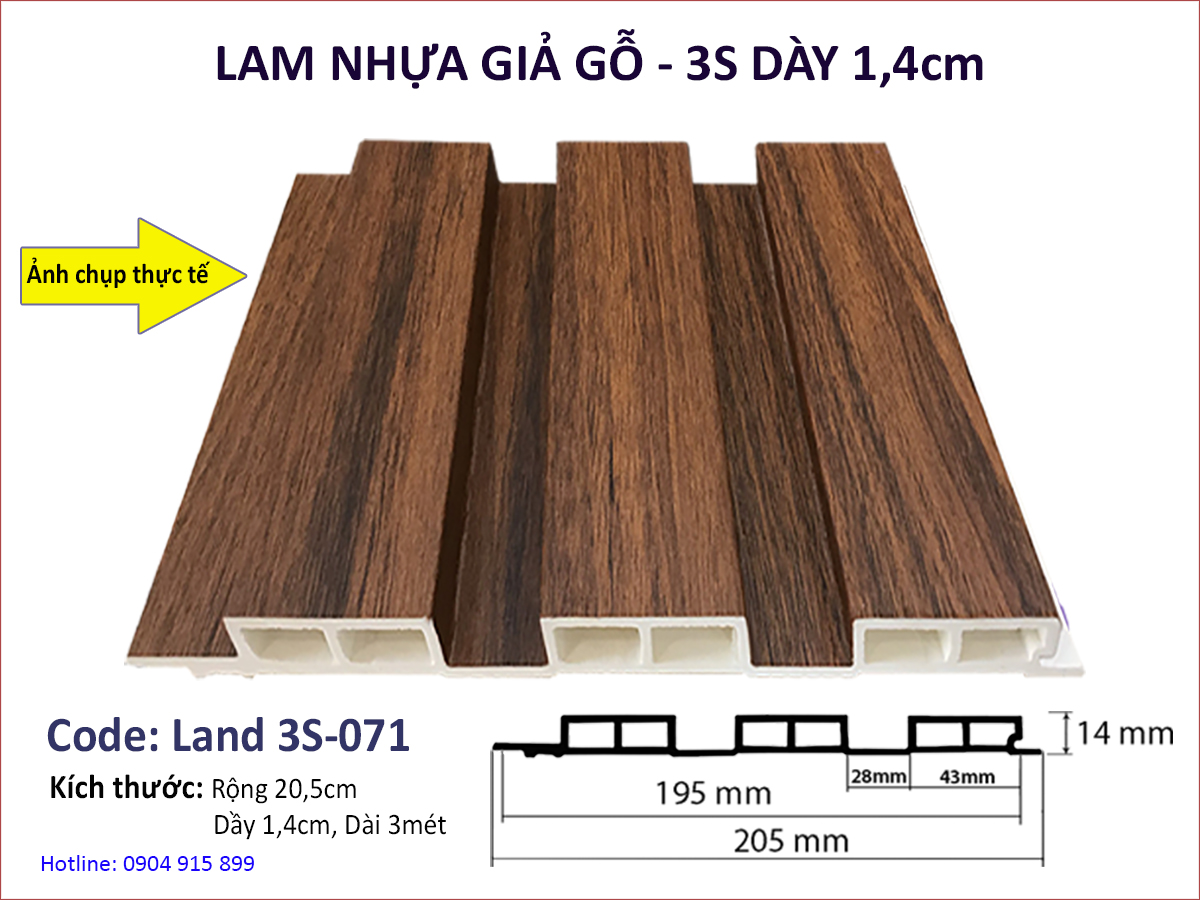Lam nhựa giả gỗ Land 3S-071