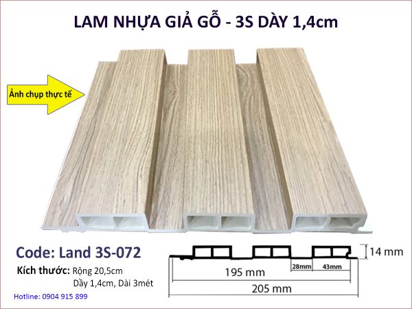 Lam nhựa giả gỗ Land 3S-072