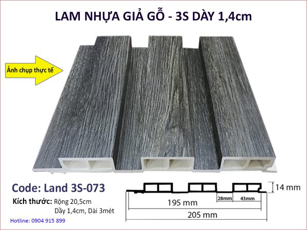 Lam nhựa giả gỗ Land 3S-073