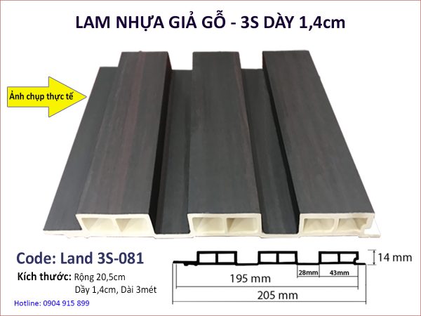 Lam nhựa giả gỗ Land 3S-081