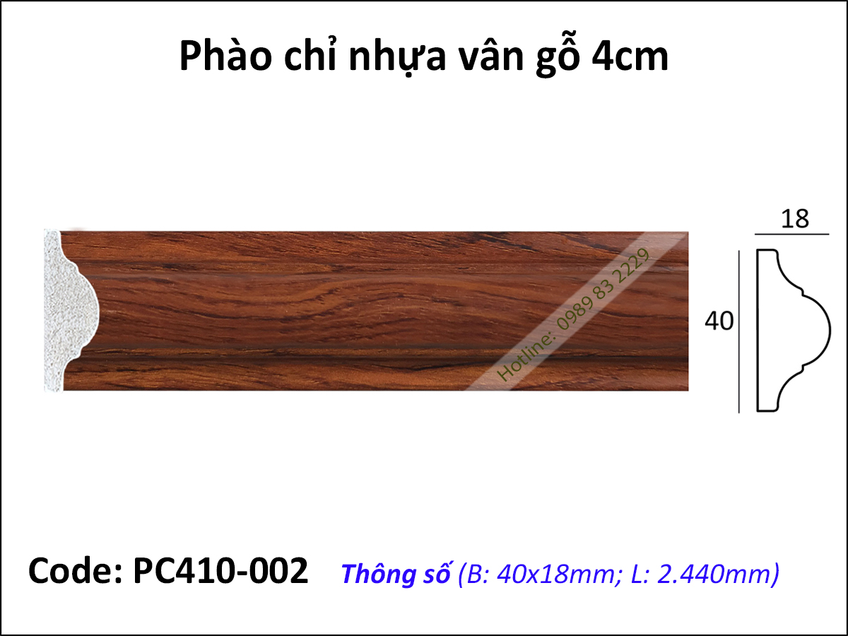 Phào chỉ nhựa vân gỗ PC410-002