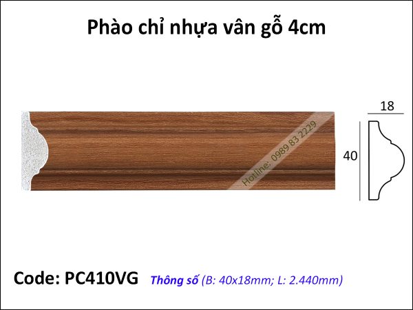 Phào chỉ nhựa vân gỗ PC410VG