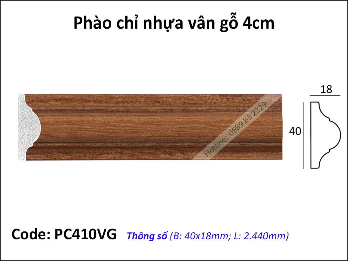 Phào chỉ nhựa vân gỗ PC410VG