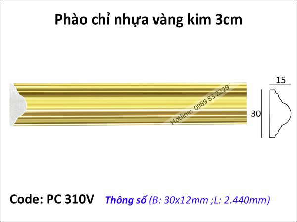Phào chỉ nhựa vàng kim PC310V