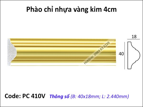 Phào chỉ nhựa vàng kim PC410V