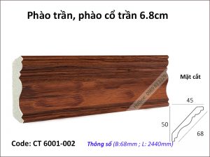 Phào cổ trần vân gỗ CT6001-002