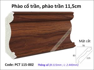 Phào cổ trần vân gỗ PCT 115-002