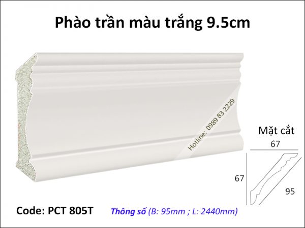 Phào trần trắng trơn PCT 805T