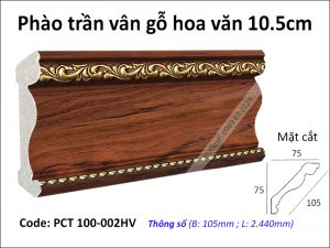 Phào trần vân gỗ hoa vàng PCT 100-002HV