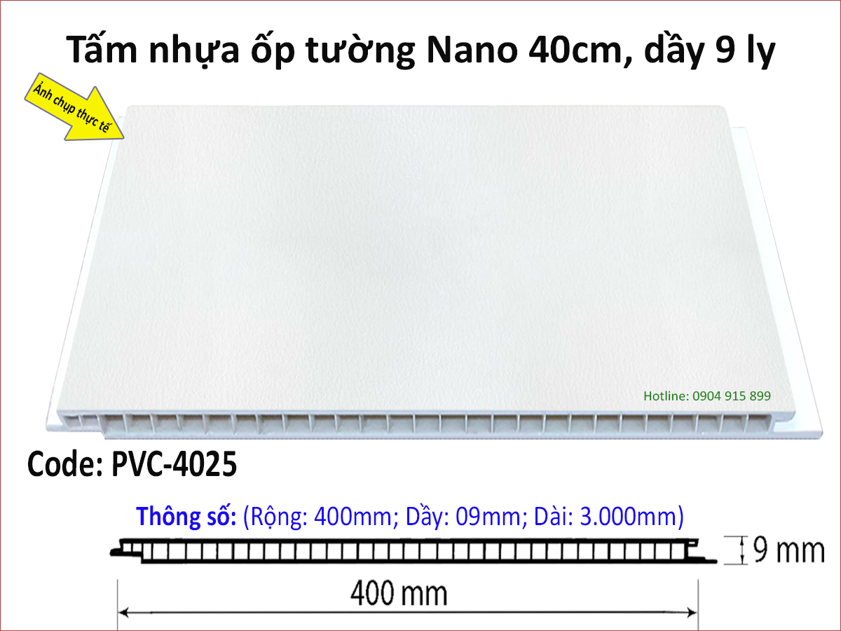 Tấm nhựa ốp tường Nano PVC4025