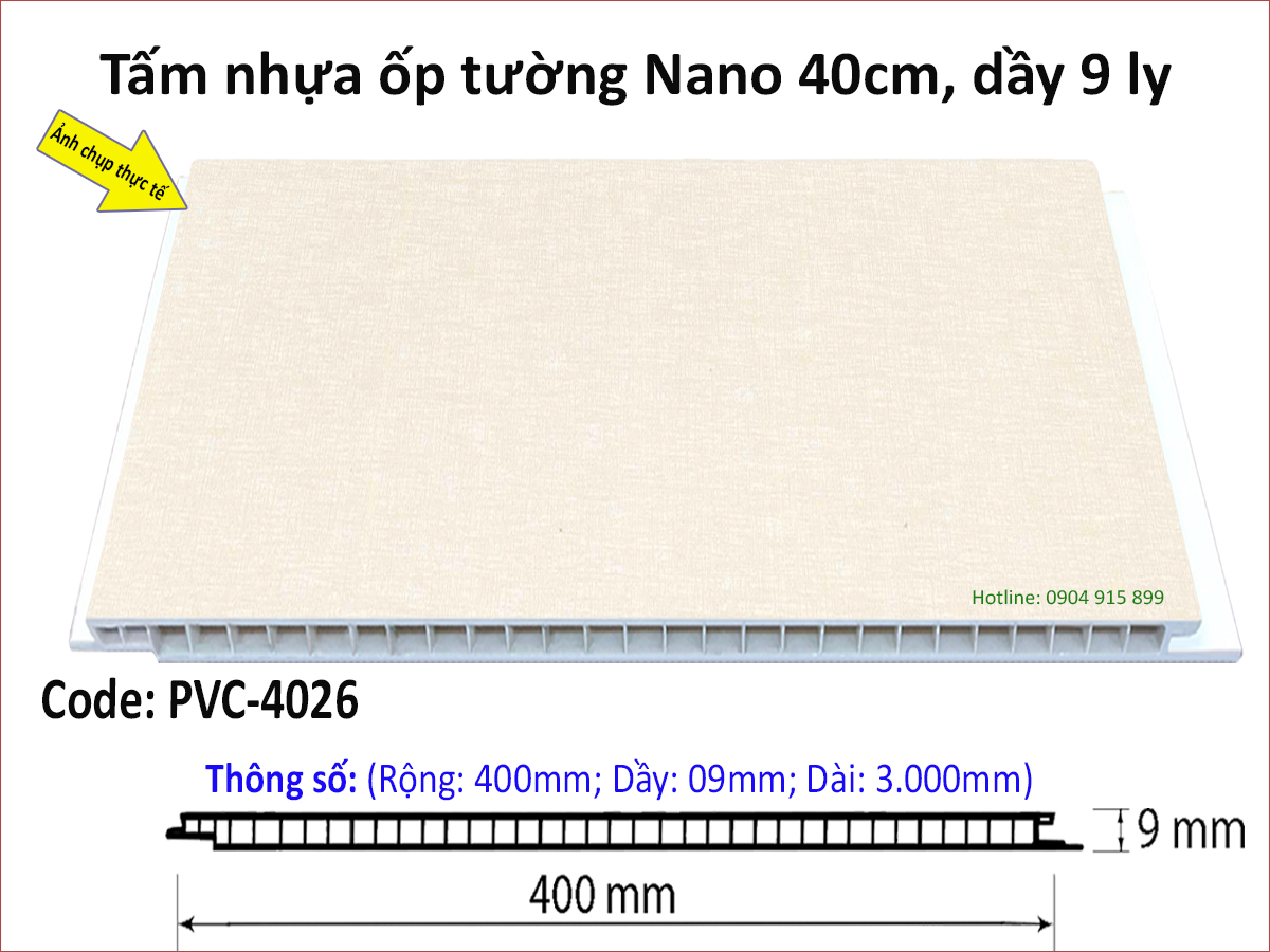 Tấm nhựa ốp tường Nano PVC4026