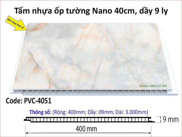 Tấm nhựa ốp tường Nano PVC4051