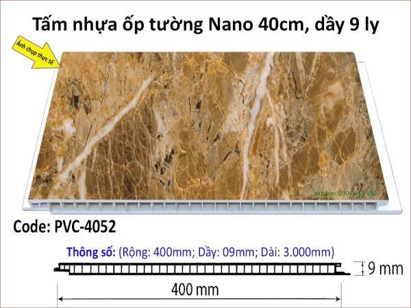 Tấm nhựa ốp tường Nano PVC4052