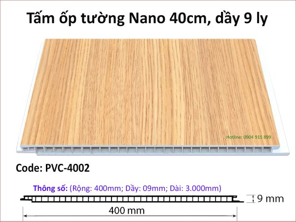 Tấm ốp tường vân gỗ Nano PVC4002